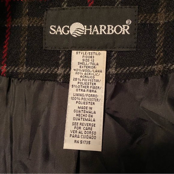 Sag Harbor Plaid Wool Blend Blazer Jacket - Picture 8 of 10